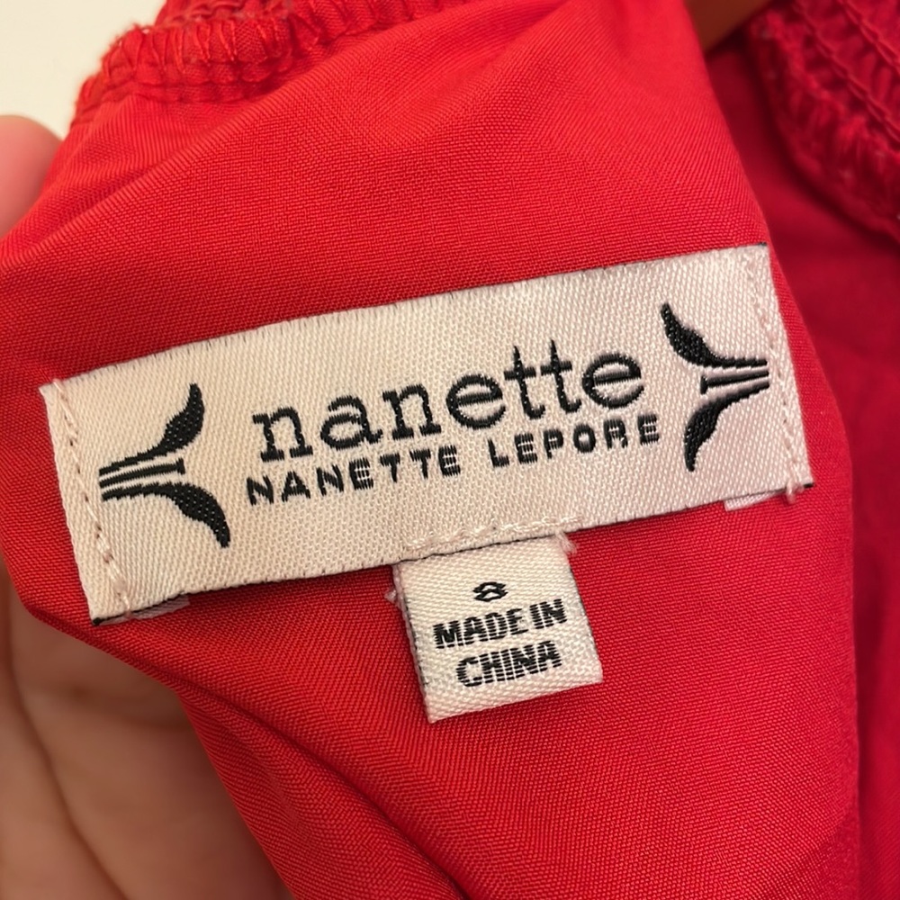 Nannette Lapore sleeveless pleated dress, sz 8 red - Picture 6 of 8